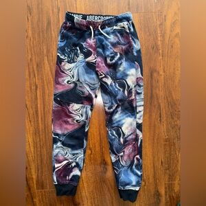 Abercrombie Kids Joggers Sweatpants Size 13/14 Marble Print Tie Dye Lounge